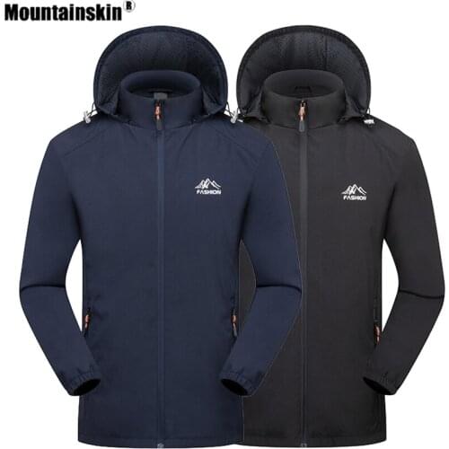 Mountainskin Autumn Mens Outdoor Removable Cap Hiking Jackets Climbing Cold Protection Breathable Camping Windbreakers VA851