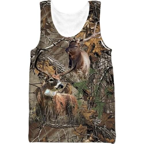 New Fashion Hunting Vest Mens 3d Print Deer Sleeveless Men Women Custom Tank Top V11
