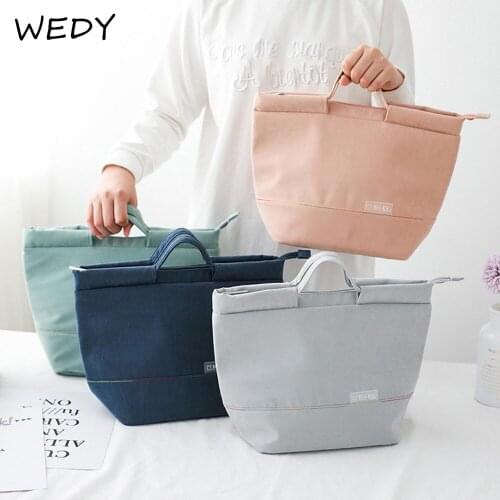 Solid Color Portable Lunch Bag Insulated Bag Women Small Tote Insulation Lunch Box Bags Picnic Food Storage Pouch Lunch Tote