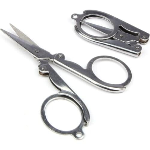 Portable Folding Stainless Steel Scissors Mini Folding Scissors Travel Scissors Color Silver