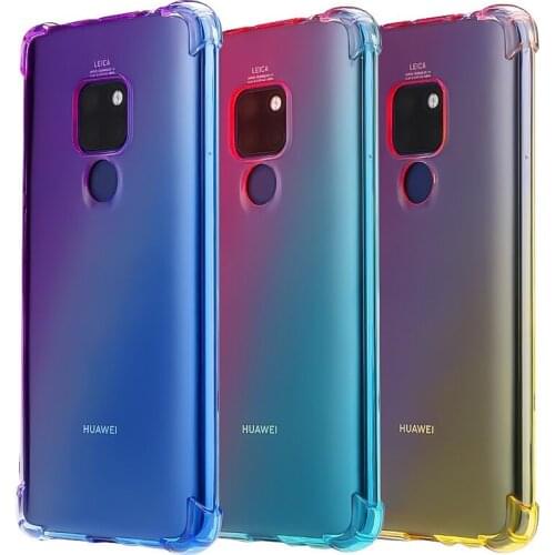 BONVAN Gradient Color Clear Case For Huawei Mate 30 20 Pro Lite Transparent Soft Cover For Huawei Mate 20X Silicone Couqe Capa