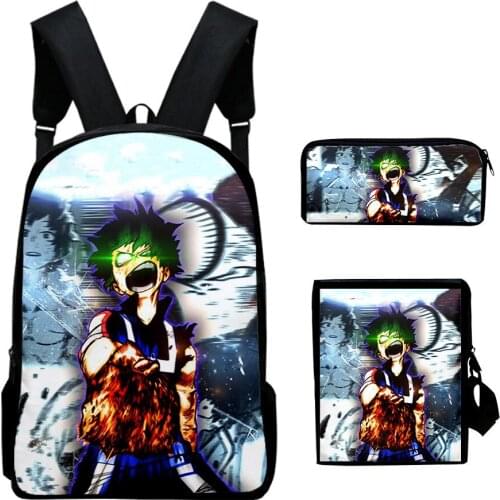 Anime My Hero Academia Backpack Kids Women Men School Book Bag pencil bag