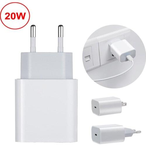 PD 20W USB Wall Charger QC3.0 Quick Charge USB Type C Charge Portable Fast Charging Adapters For iPhone 12 Xiaomi 11 Huawei P40