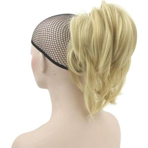 Soowee Curly Claw Ponytail Hairpieces Synthetic Hair Blonde Burgundy Clip In Hair Extensions Little Pony Tail Hair Roller