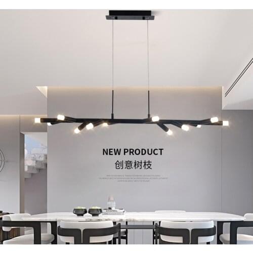 Novelty modern led chandelier kitchen island restaurant shop bar decoration cylinder pipe pendant brown / black chandelier