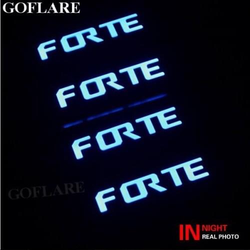 Led auto door sill scuff plates protector for KIA Creta K3 Forte accessories 2009 2010 2011 2012 2013 illuminated door sills