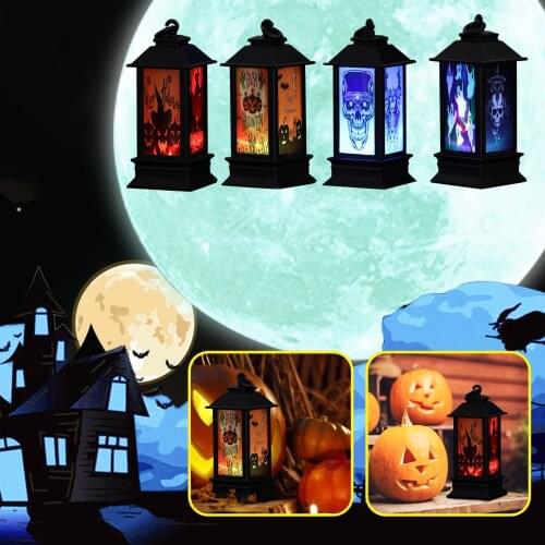 Halloween Decoration Led Candles Tea Light Vintage Castle Pumpkin Ghost Hanging LED Lantern Lamp Halloween Party Home supplies