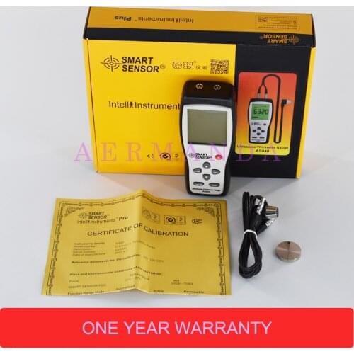AS840 Ultrasonic Thickness Gauge 1.2-225mm 1000-9999m/s Smart Sensor Portable thickness meter tester
