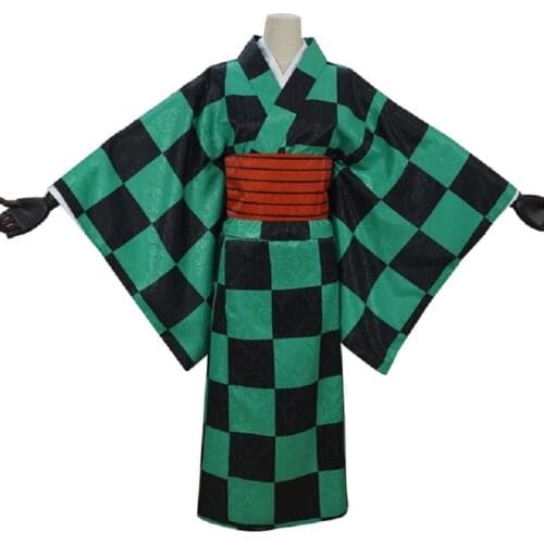 Anime Demon Slayer kimetsu no yaiba Tanjirou Zenitsu Inosuke Cosplay Costumes Japanese Kimono for Women