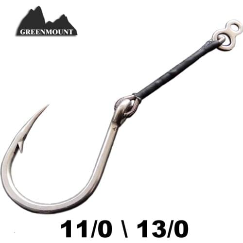 1piece 11/0 or 13/0lead fish jigging hook wire leader stainless steel hard bait fishing hook