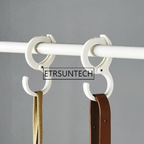 100sets Multifunctional Plastic Hanging Clip Clothes Pole Hook Closet Wardrobe Clothing Bag Belt Organizer