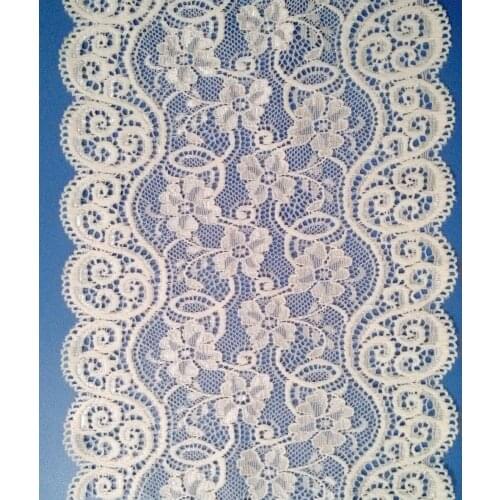 15.5cm White&Black color High Quality Fashion Elastic Lace 90%Nylon10%Spandex,stretch lace trimings,XERY6224