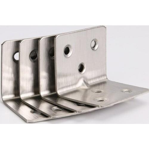 20Pcs Stainless steel 90 Degree Corner Brackets Fittings Wooden table&Chair Fixed Connector Paint 6 mounting screw holes 38x30mm