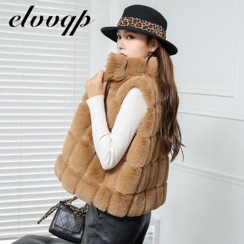 2020 Faux Fur Coat Autumn Winter Women Fashion Casual Warm Slim Sleeveless Faux Fox Fur Vest Winter Jacket Women Casaco Feminino