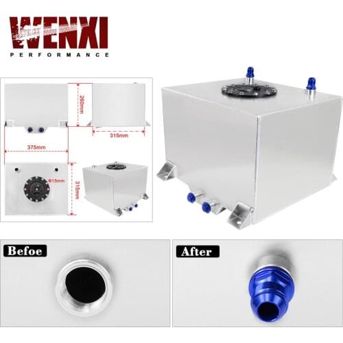 30L Aluminium Fuel Surge Tank Mirror Polished Fuel Cell Foam Inside Without Sensor WX-TK67