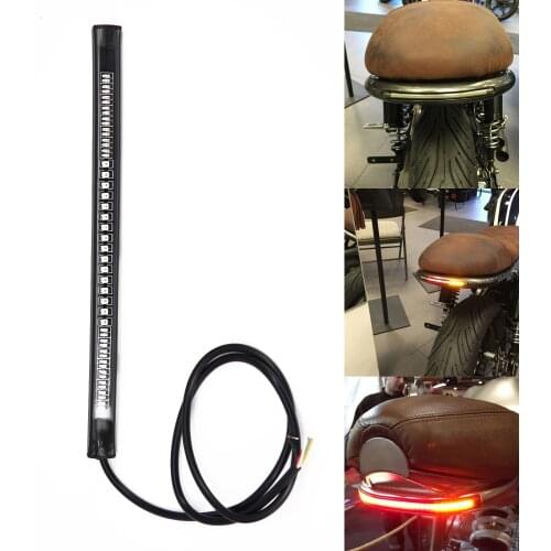 48-LED Brake Turn Signal License Plate Light Strip for Bobber Cafe Racer ATV