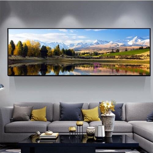 New Zealand Hatton Hill South Island Canterbury Region Secret Lake Diamond Painting Full Round Square 5D DIY Diamond Embroidery