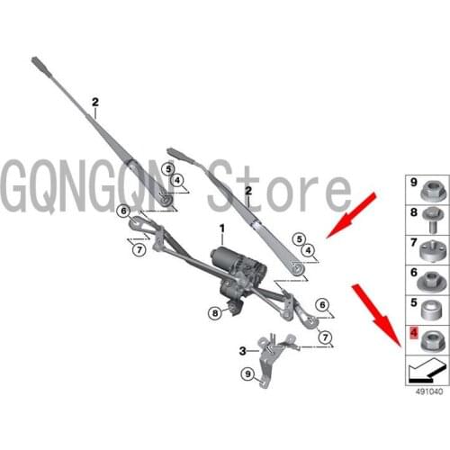 CAR nut Hex nut bm wE39 520I M52 E39 520I M54 E39 523I Screw washer nut Wiper nut Wiper arm screw plug cover trim