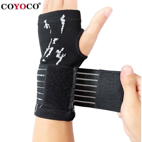 1 Pair Pressurizable Bandage Wrist Support Palm Protect Wristband COYOCO Professional Sports Wristbands Wrist Brace Black
