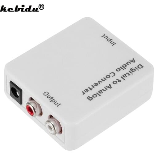 Kebidu Digital Optical Coaxial Toslink Signal To Analog Audio Converter Adapter RCA Digital To Analog Audio Converter Adapter
