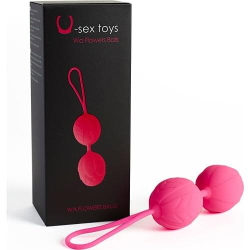 U-body WA FLOWER BALLS, Chinese BALLS or silicone egg to tone the pelvic floor, pink