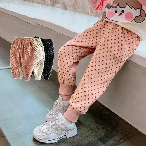 Girls' Polka Dot Long Pants Spring and Autumn New Style Girls' Baby Casual Pants Girls' Pants