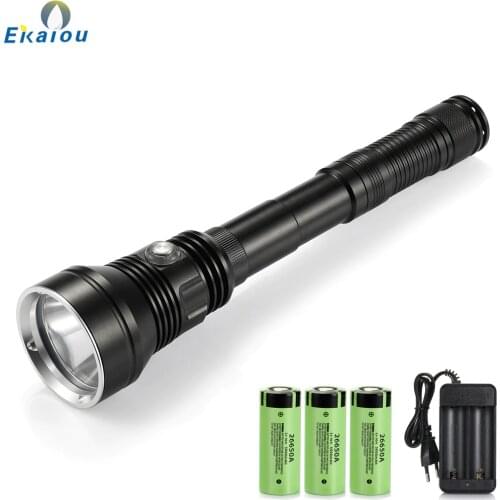 New Powerful Led flashlight XHP70.2 White/Yellow light Diving Flashlight Waterproof Underwater 100M Professional Dive Torch kit