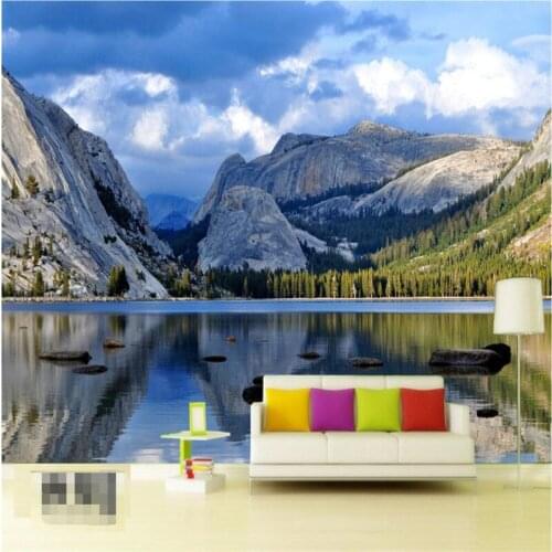 Beibehang Personality custom photo wallpaper river landscape woods modern background Mediterranean mural 3d wallpaper decoration