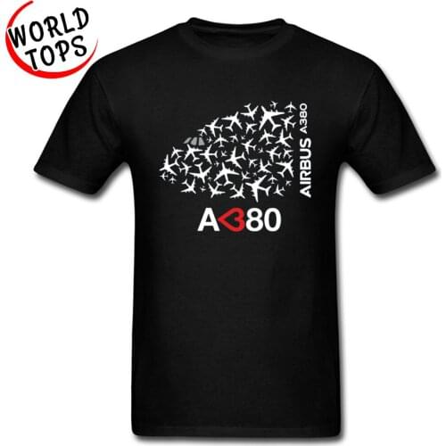 Airbus A380 Airplane Plane Russia Tshirt For Men Custom High Quality Pure Cotton Awesome Vintage Design Black T Shirt Clothing