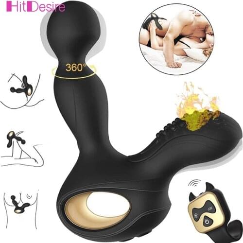 HitDesire Anal Butt Plug Wireless Remote 360° Rotating Heating Prostate Massager for Men Women and Couples Sex Toys