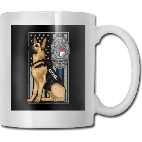 K9 Heroes Police Dog German Shepherd Thin Blue Line Vintage Men Gift Tee Mug Cup