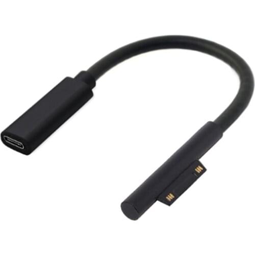 USB-Type C Female 45W 15V 3A PD Charging Cable 0.2M for Microsoft Surface Pro /6/5/4/3 Surface Go Book Laptop