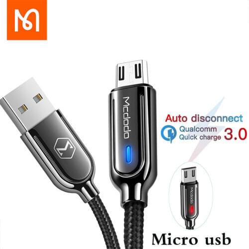 [READY STOCKS] Mcdodo Micro USB Auto Disconnect Fast Data Cable for Samsung oppo a93 2020 LG Android Mobile Phone Cables