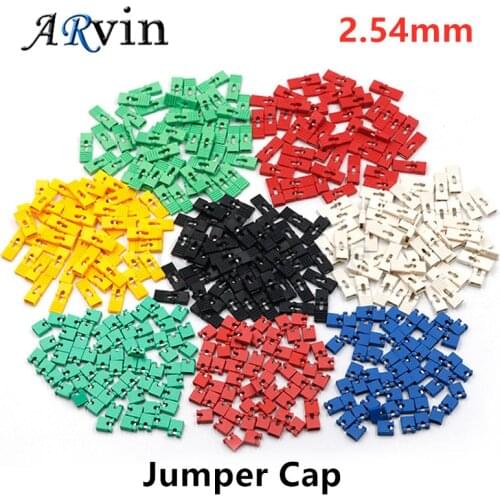 50pcs Jumper Cap 2.54mm Pitch Pin Header Connector Short / Long Type Jumper Plug Cover DIY Repair Parts 6 Color Black White Red