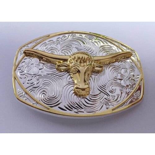 High Quality Bull Head Floral Flower Western Cowgirl Cowboy SW-BY842 suitable for 4cm wideth belt with continous stock