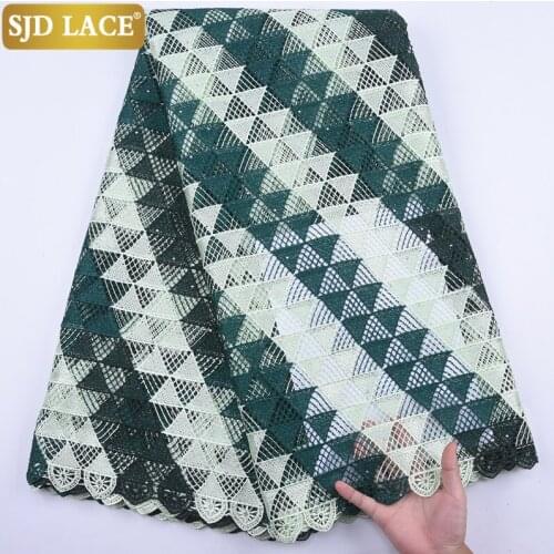 SJD LACE Latest African Lace Fabric High Quality Water Soluble Guipure Cord Lace Heavy Embroiderey Wedding Materials DesignA1986