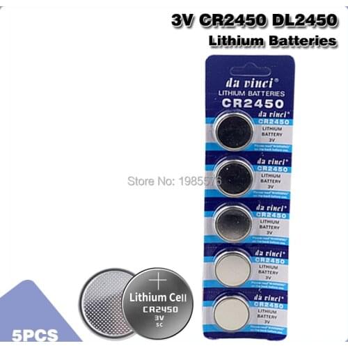 5pcs 3V CR 2450 CR2450 Lithium Batteries KCR2450 5029LC LM2450 Button Cell Coin Battery For Watch Electronic Toy Remote