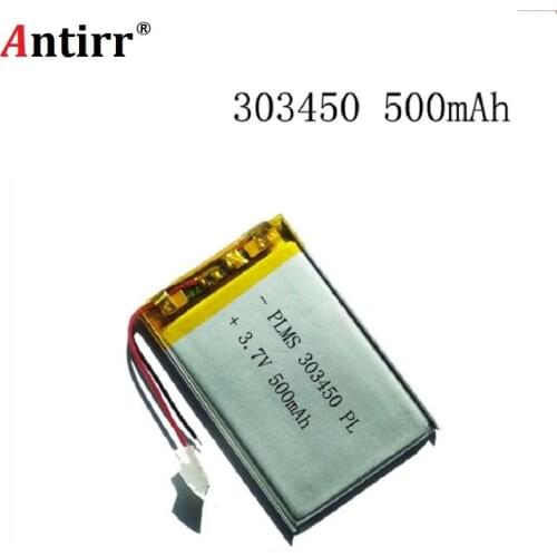 3.7V 500mAh 303450 Lithium Polymer Li-Po Rechargeable Battery power For Mp3 MP4 MP5 GPS PSP mobile bluetooth