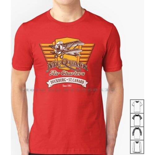 Mcquack Air Charters T Shirt 100% Cotton Duck Tales Launchpad Mcquack Scrooge Mcduck Ducks Duckburg St Canard Biplane Planes