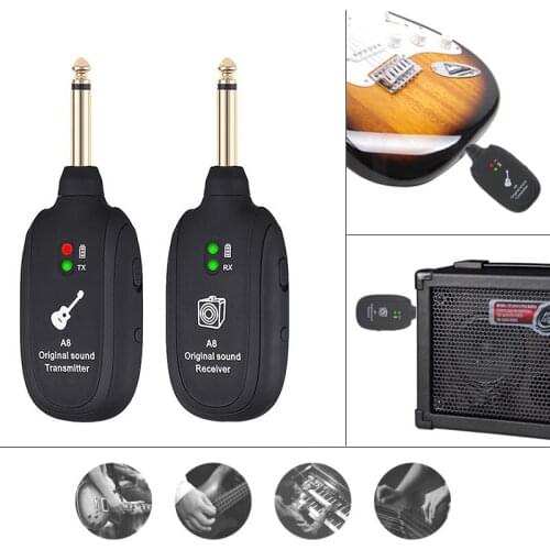 Mini Wireless Rechargeable Electric Guitars Bass Audio Transmitter Receiver Support 50M Effective Transmission Range