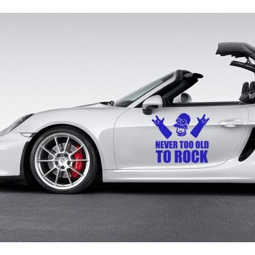 EmpireYing 3 Sizes 8 Colors Crazy Rock Never Grow Old Happy Life Hippie Art Car Sticker Door Decor Reflective Vinyl Decal Gifts