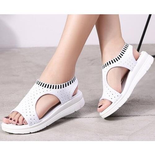 2019New fashion women sandals summer new platform sandal shoes breathable comfort shopping ladies walking shoes white black35-45