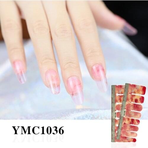 2020 New 16tips/sheet Nail Stickers Wrap Blooming Gradient Adhesive Full Sliders for Women Beauty Art Decals Manicure Waterproof