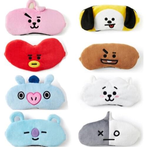 New Korean Kpop Animal Cartoon Rabbit Dog Eye Protection Light Proof Goods Plush Travel Sleeping Hairband Top Quality 23CM