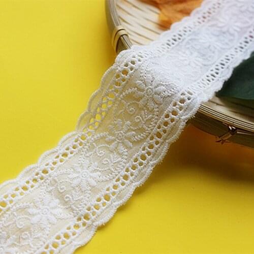 Manufacturers wholesale DIY Clothing Accessories Cotton Double Side Embroidery Lace Trim Width 4.5cm 5Yards/lot