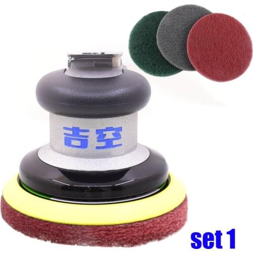 Jk 5 Inch Air Palm Random Orbital Sander Pneumatic Car Polisher Velcro Pad For Industry Rust Removal in Flooring Scouring pad
