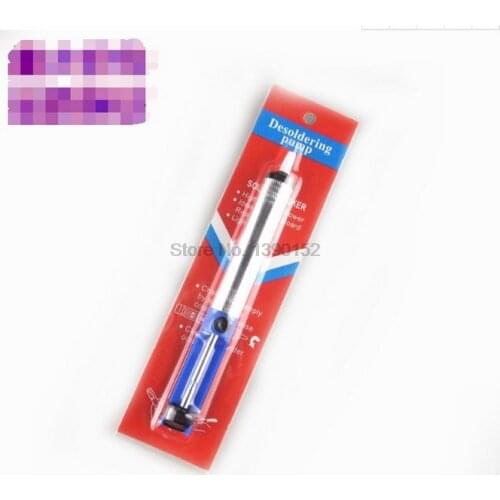 By dhl 100pcs Aluminium Solder Sucker Desoldering Pump Tool Pen Blue Removal Device Vacuum Soldering Iron Desolder
