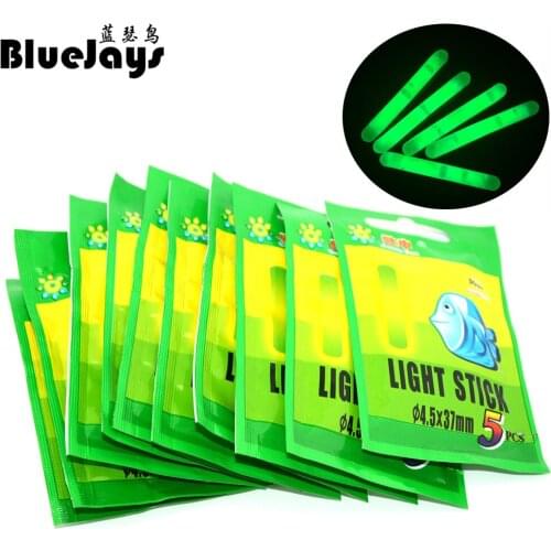 50Pcs 4.5*37mm Multi-Color Fishing Float Fluorescent Lightstick Light Night Float Rod Lights Dark Glow Stick for Fishing/Party