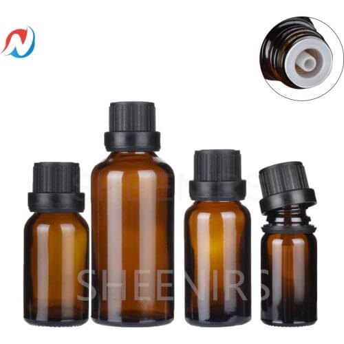 Sheenirs 10pcs 5/10/15/20/30/50/100ML Boston Essential Oil Euro Orifice Dropper Bottle Tamper Evident Cap Vials Bottle