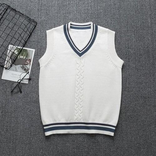 JK School Uniform Sweater Vest New Autumn Winter Men Women V-neck Middle School Students Korean School Uniform Sweater